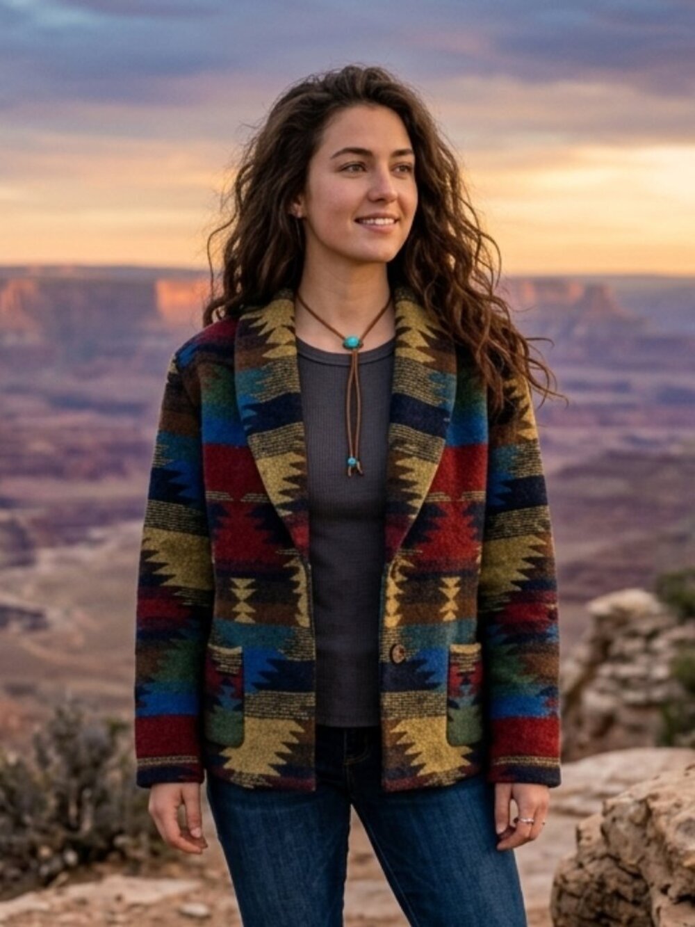 *RARE* Vintage Wool Aztec Blazer Jacket